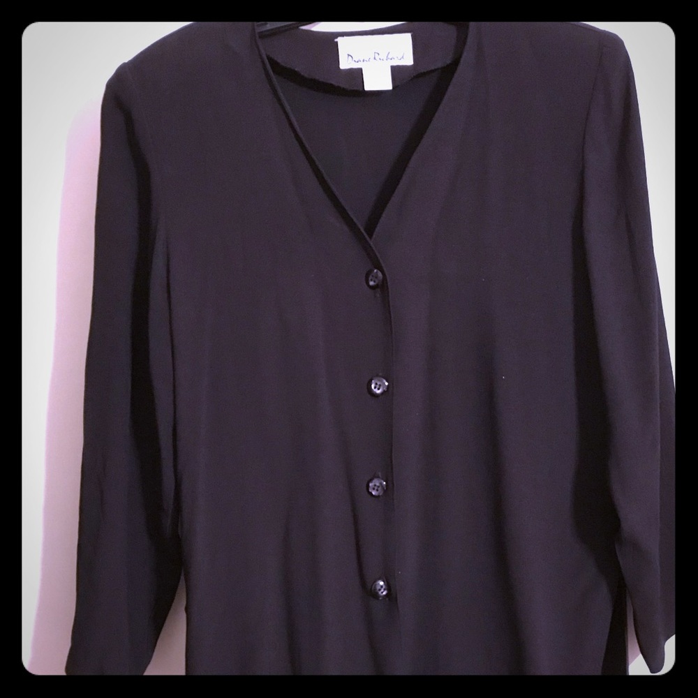 V neck button down